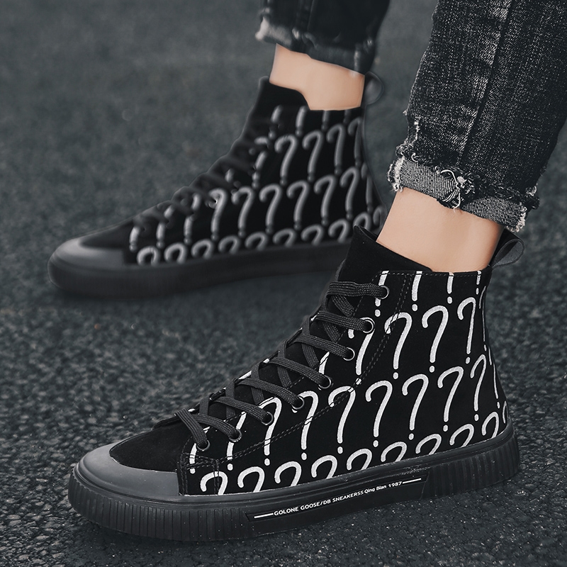 新款四季款时尚潮流高帮休闲鞋男鞋 带视频