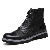 诚达CGZ9811代理价145元，38-47，黑色工装靴，只做单鞋，透气内里