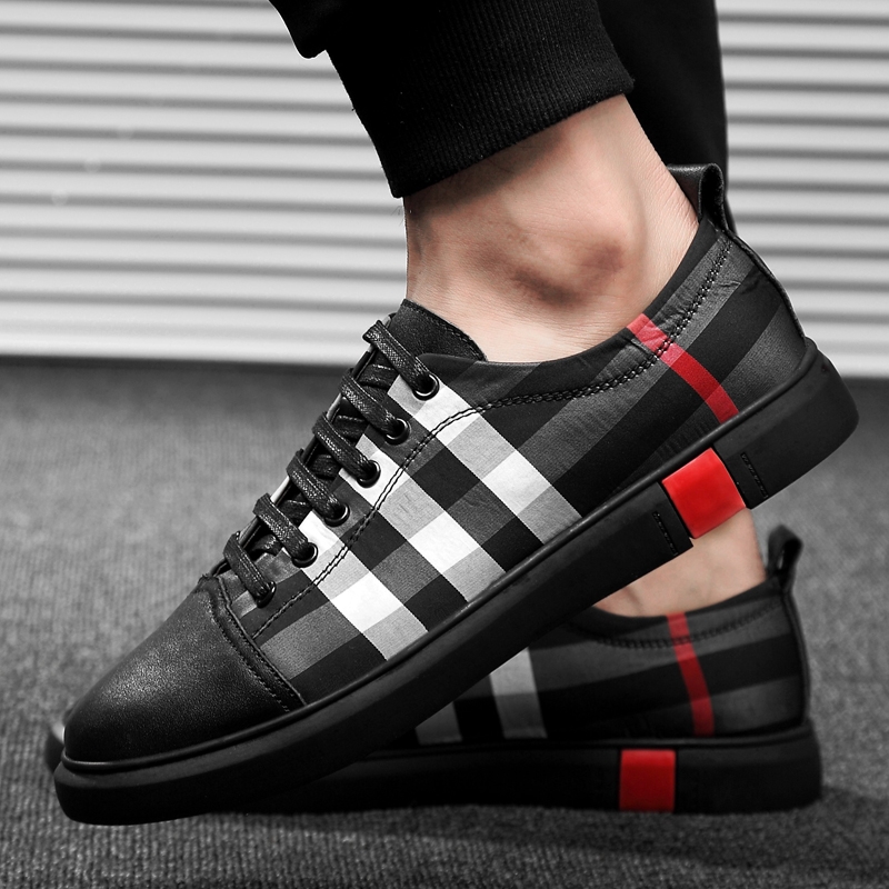 金蚂蚁新款H5168头层皮+花格布，单色，37-47，批90