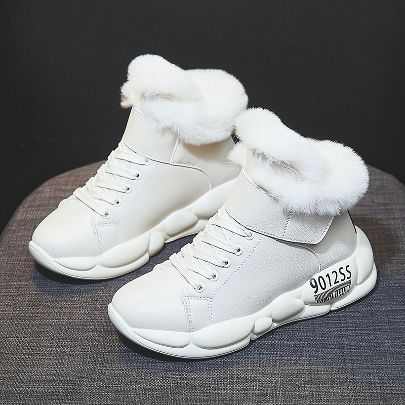 新款时尚休闲长毛绒保暖女鞋棉鞋带视频