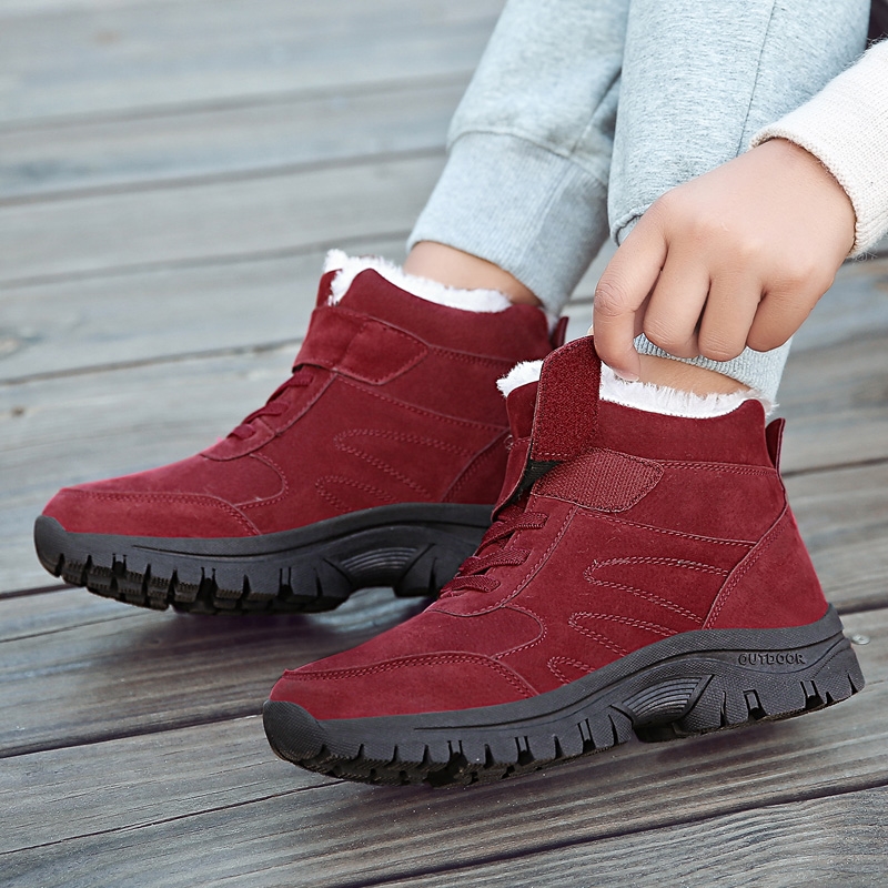 一件代发 1807秋冬季情侣款加绒加厚老人棉鞋安全健步鞋防
