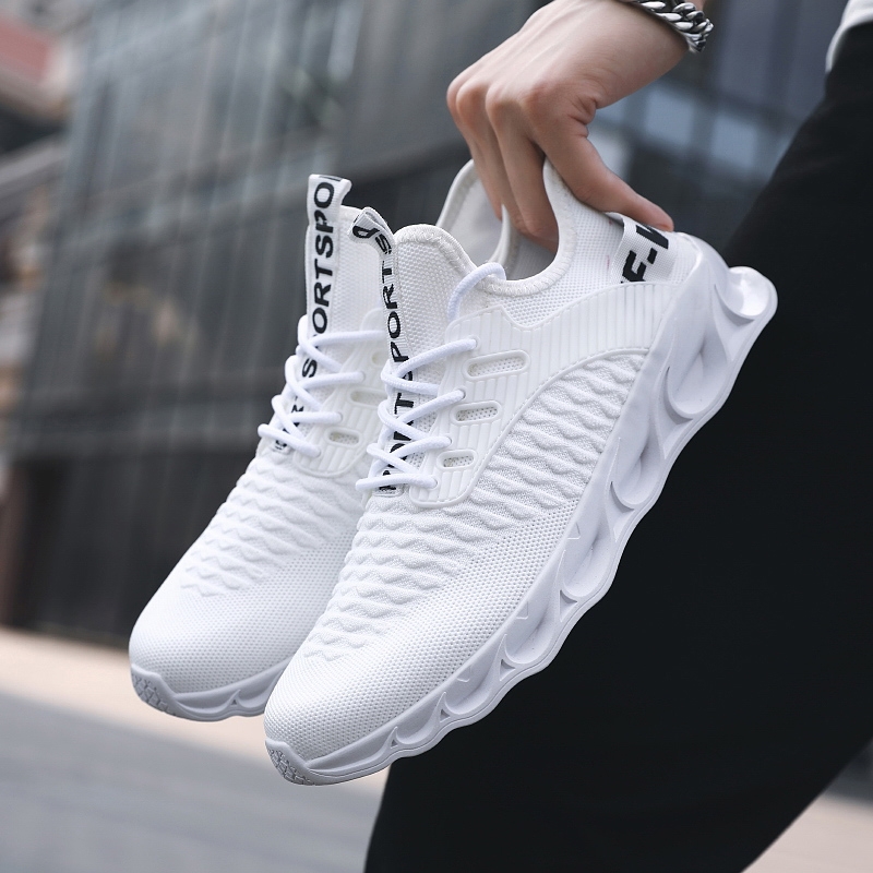 FG1917飞织时尚休闲运动鞋 三色冰蓝.白色.兵马俑