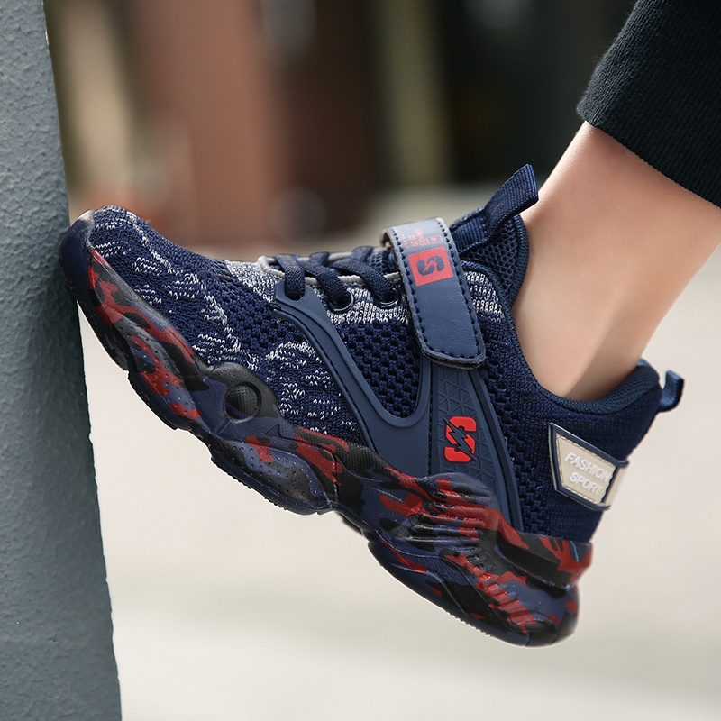 四季款飞织网布透气休闲运动鞋童鞋