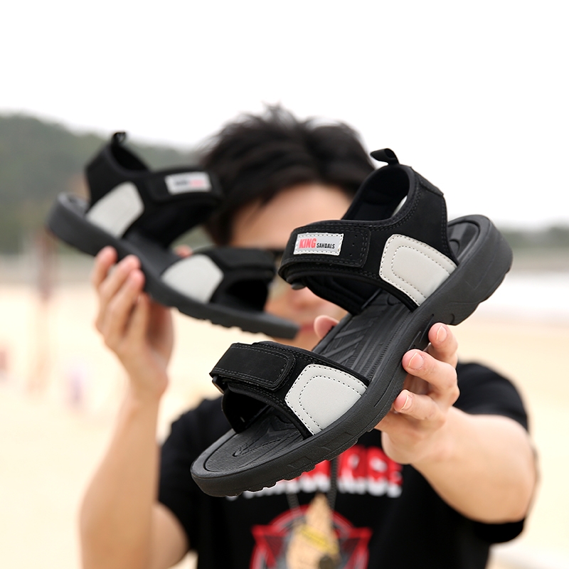 飞哥新款沙滩凉鞋货号H15两色黑色.黑灰28-46（附视频）