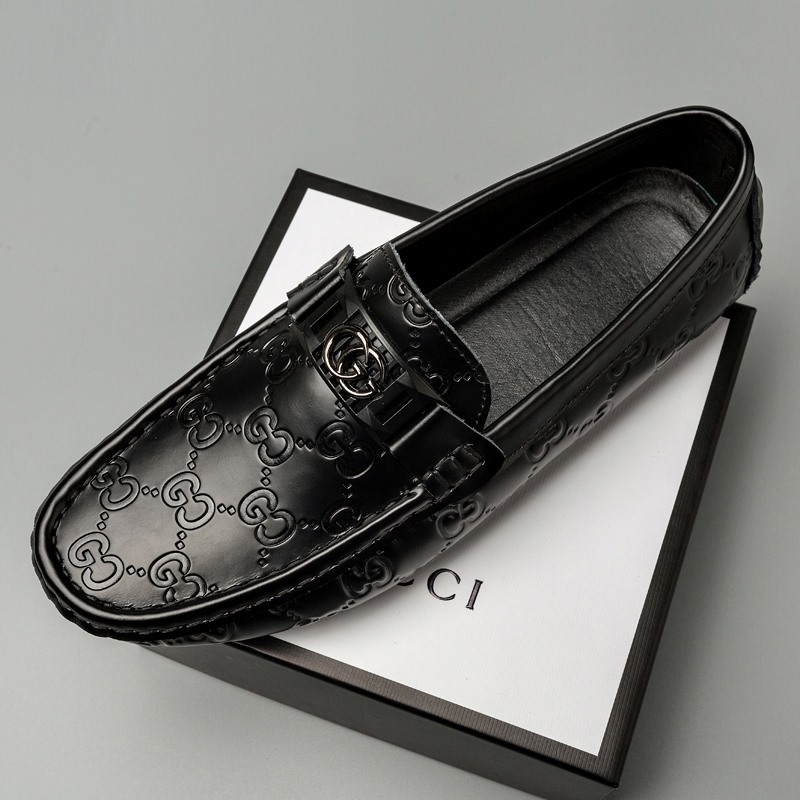 男士头层皮CG豆豆鞋38-44#2色黑白，一件代发