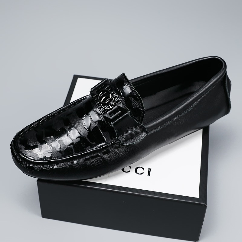 男士头层皮CG豆豆鞋39-44#单色黑色，一件代发