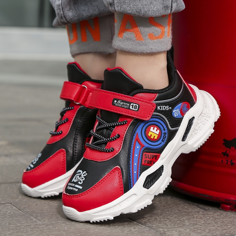 秋冬超纤皮面男女童鞋