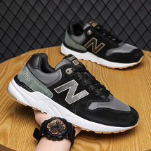 旭阳鞋业-NB999，最新配色-头层皮新百伦男款跑步鞋