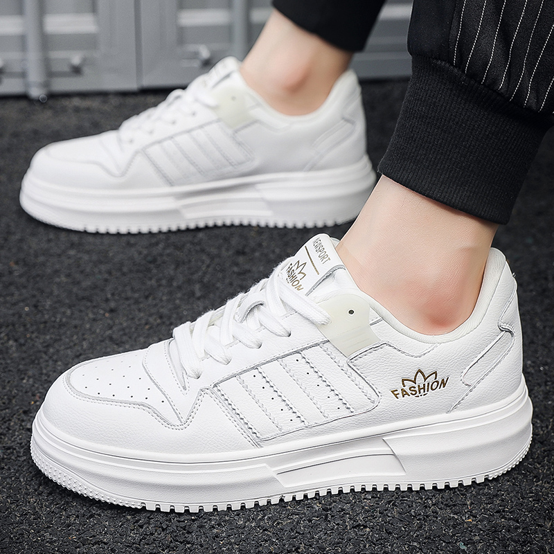 旭阳鞋业-80058，源头直发，高品质橡胶大底潮流真皮小白鞋