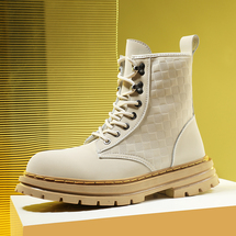 旭阳鞋业-8808，电商跨境热卖高帮情侣鞋大码真皮马丁靴