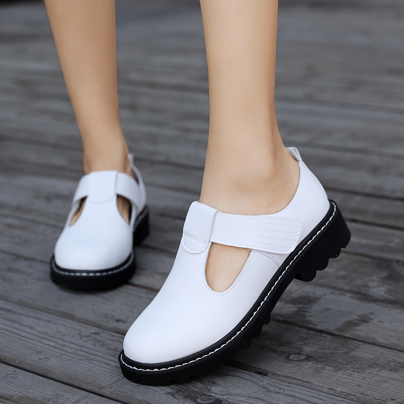 旭阳鞋业-2073，电商跨境护士女鞋小白鞋皮鞋JK百搭学生鞋