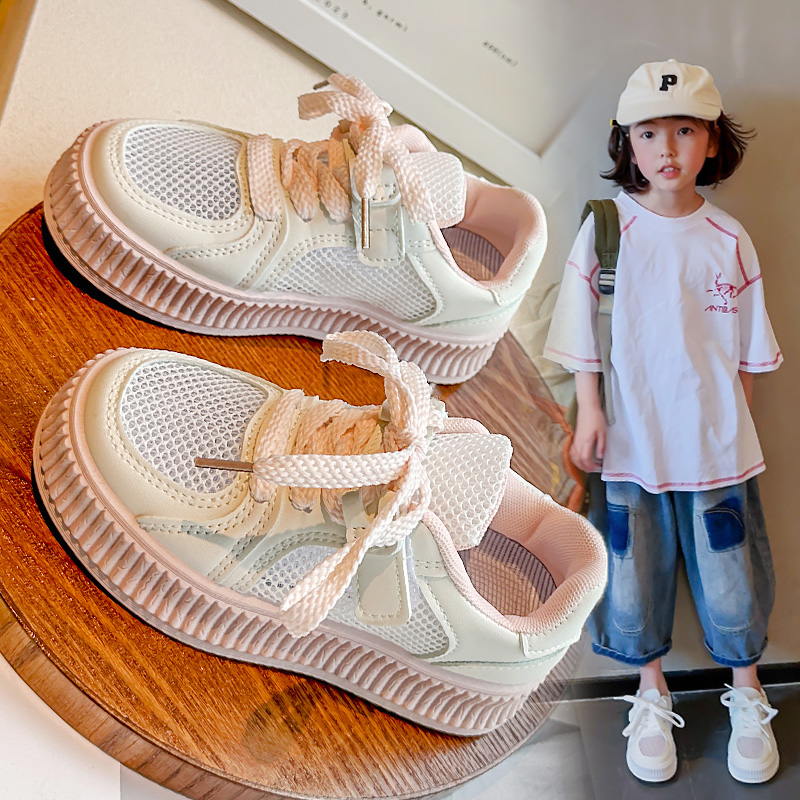 26-37夏季单网儿童运动鞋小白鞋女童板鞋