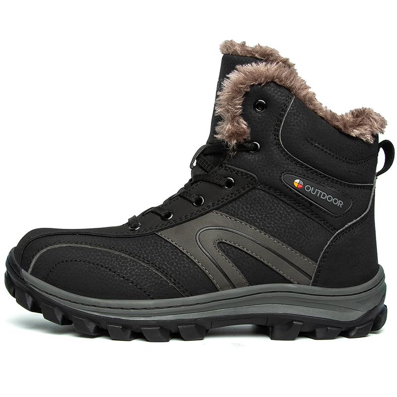 40-48跨境大码加绒高帮户外登山鞋 保暖休闲棉鞋 有英文版