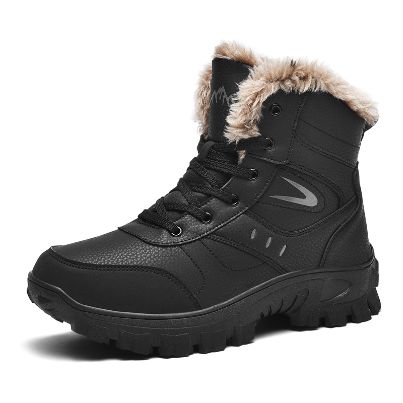 新款户外登山防滑雪地靴工装防水保暖大码棉鞋