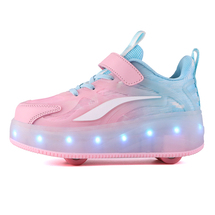 浩利隆810儿童暴走鞋闪灯轮滑鞋 附视频