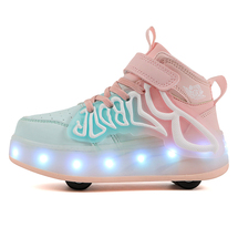 浩利隆807新款四轮儿童闪灯暴走鞋女童轮滑鞋 附视频