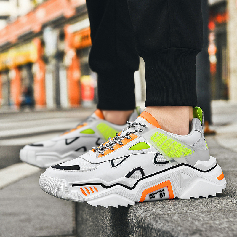 2020新款秋冬季反光休闲潮鞋百搭老爹鞋夜光鞋INS男鞋