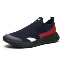 跨境代發(fā)代貼單Shopee,Lazada,Vova，春季新款低幫透氣潮鞋飛織運(yùn)動(dòng)休閑男鞋套腳一腳蹬跨境大碼男鞋