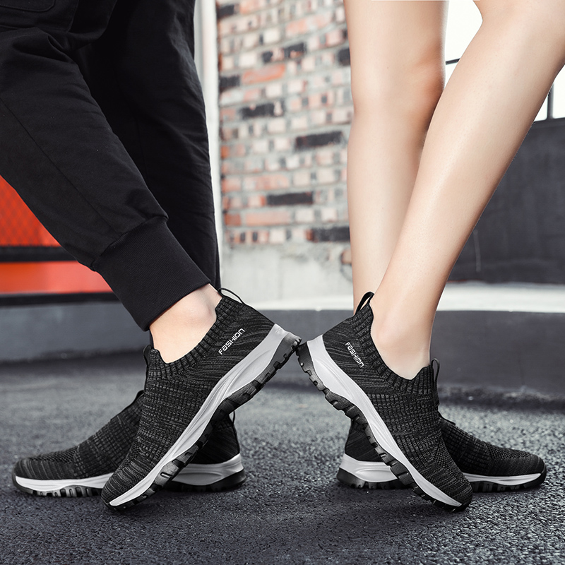 【免费一双代发】男女款一脚蹬飞织运动鞋休闲鞋