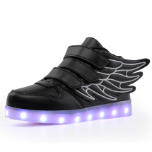 2021儿童运动鞋高帮翅膀鞋充电灯鞋七彩灯发光鞋LE运动童鞋