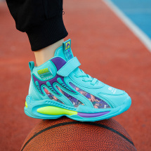 秋季新款儿童篮球鞋小孩球鞋中帮防滑学生跑步鞋跨境外贸童鞋