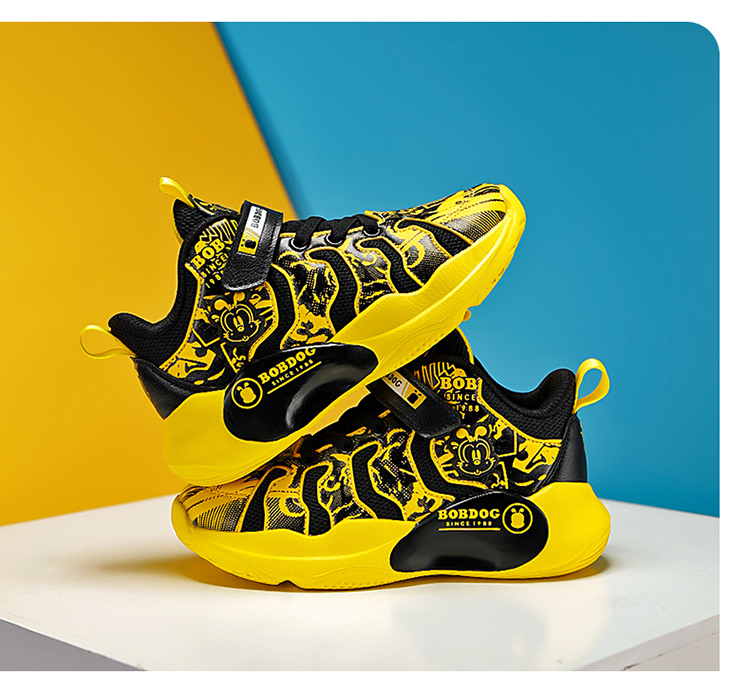 踏毅[现货]巴布豆篮球鞋货号：4270价格：50码段：29-39码颜色：湖蓝、黑红、黑黄