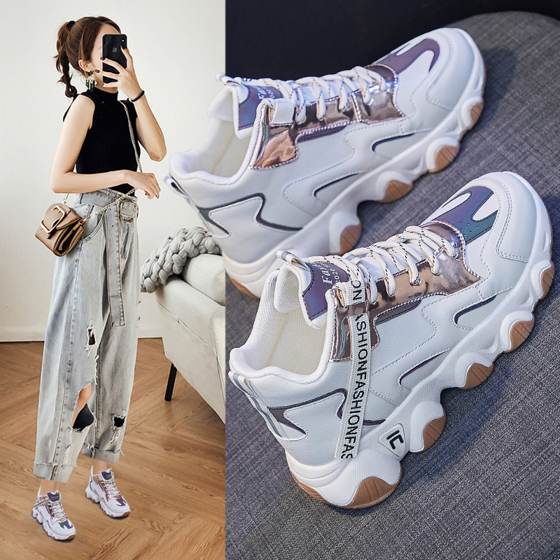 特价38 起点女鞋 7006 爆款高帮老爹运动女鞋