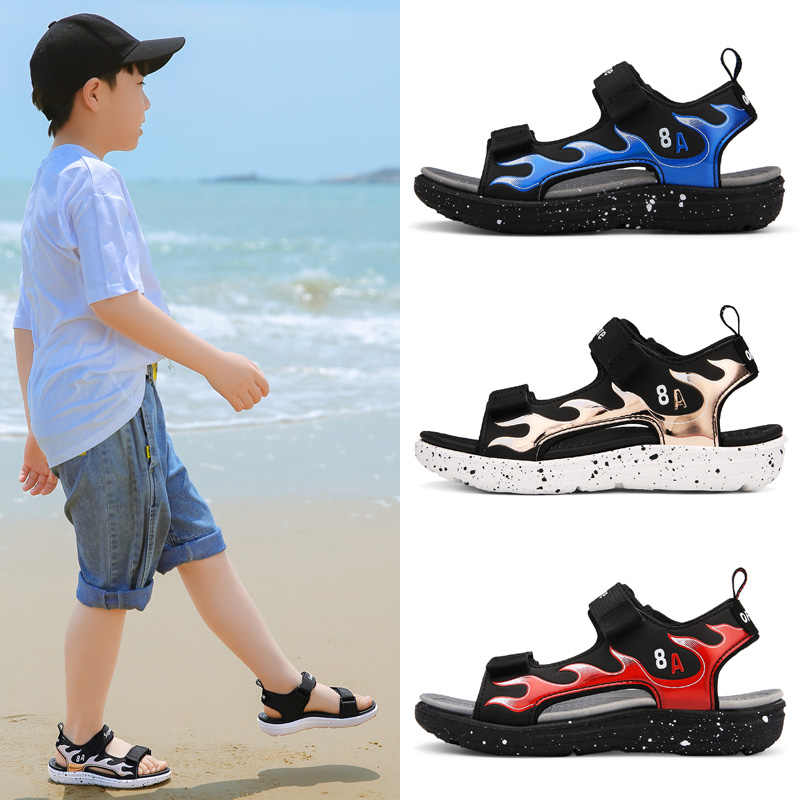 【布莱恩】2022夏季儿童拖鞋凉鞋火焰款儿童沙滩韩版
