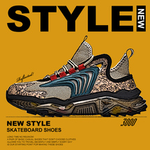 森雅时尚爆款涂鸦中国风男鞋