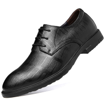 新款ZHY0306 黑色格纹 休闲正装皮鞋