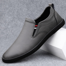 BY2137新款37-45皮鞋标准码，黑色，灰色，二层牛皮