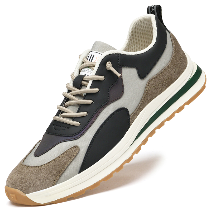ZY1990-男鞋 材料：皮加布  褐色