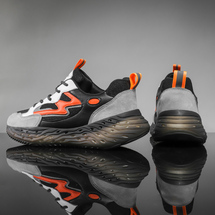 高端运动潮鞋真皮网布爆米花老爹鞋