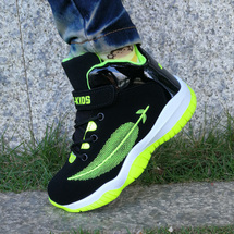 守成韩版时尚儿童篮球鞋童鞋运动鞋小学生跑步鞋高帮小孩子旅游鞋