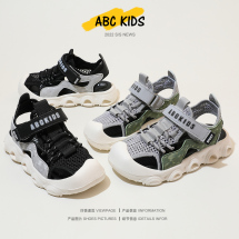 Abckids童鞋夏季新款减震男童包头凉鞋透气网布儿童学生运
