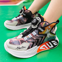 守成2901儿童旋转扣运动鞋篮球鞋男童跑步球鞋