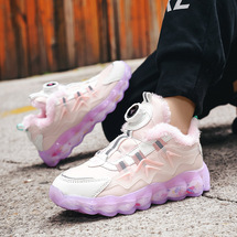 守成173-1冬季新款加绒儿童旋钮扣运动鞋 厂家直销