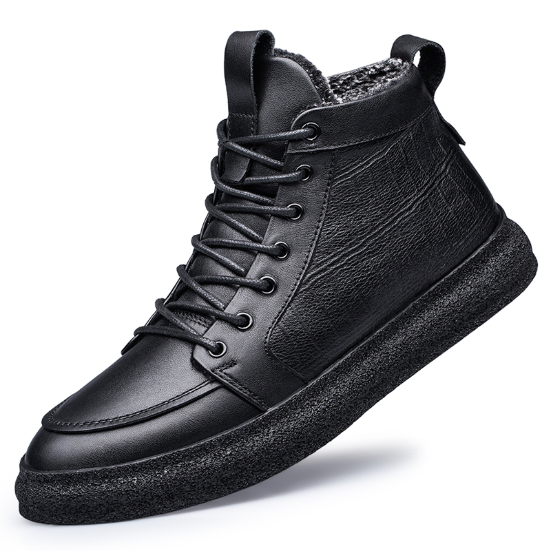 XSG2383 高帮男鞋38-48批140黑色单鞋  黑色加