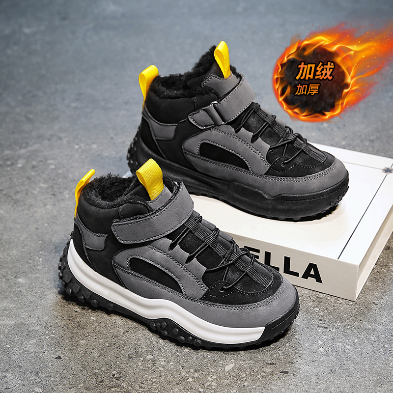 【誉诚童鞋JY052注塑】儿童秋冬高帮加绒保暖雪地靴-特45