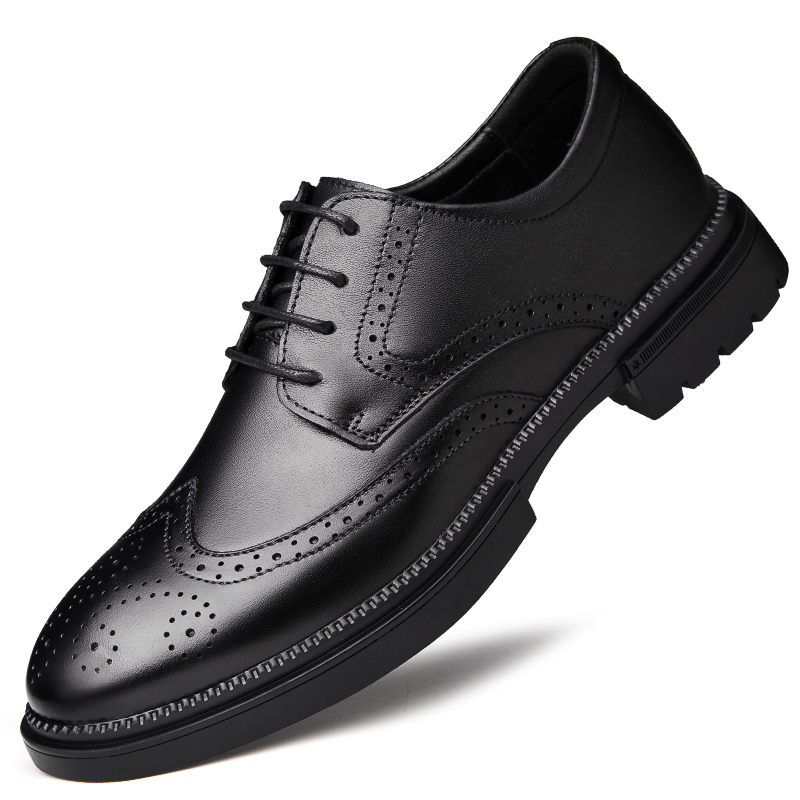 HT8057时尚高端商务休闲头层牛皮巴洛克，黑色，棕色，裸鞋