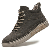 ZY2003-中帮男鞋 头层猪皮  颜色  卡其   驼色 