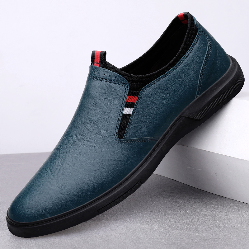 SL2229新款牛皮时尚男士鞋子37-46黑色 蓝色，灰色 