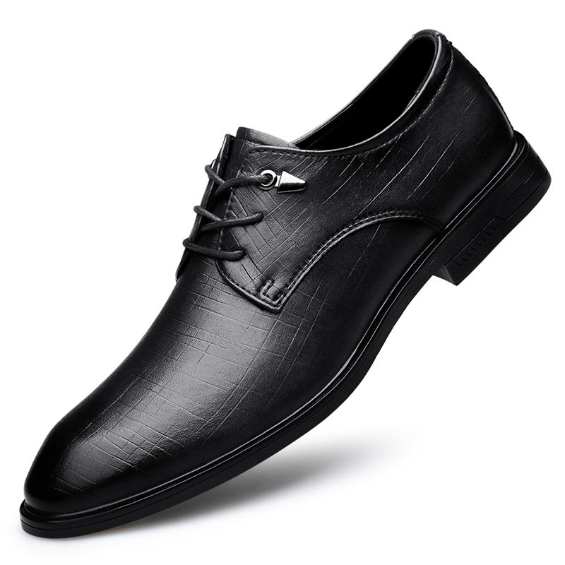 PS9638商务休闲皮鞋，批85元，37-45黑色压花，棕色
