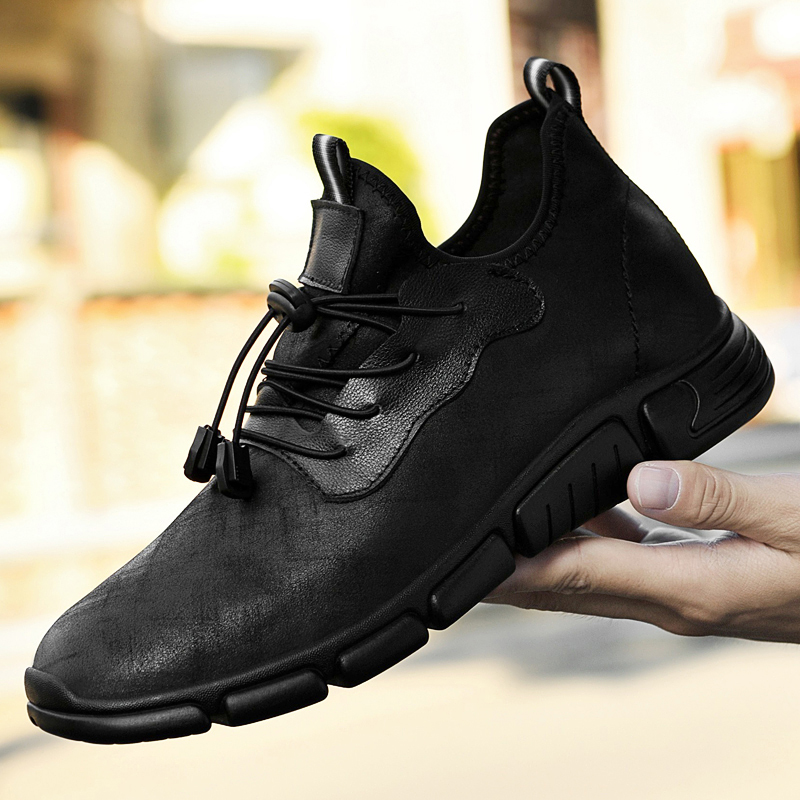 CX2256休闲鞋37-44平底100增高105黑色单鞋 黑