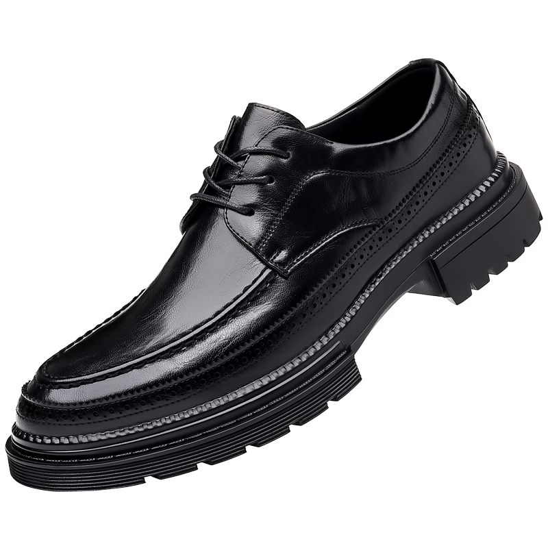336123 布洛克商务休闲皮鞋,38-44黑色，批发110