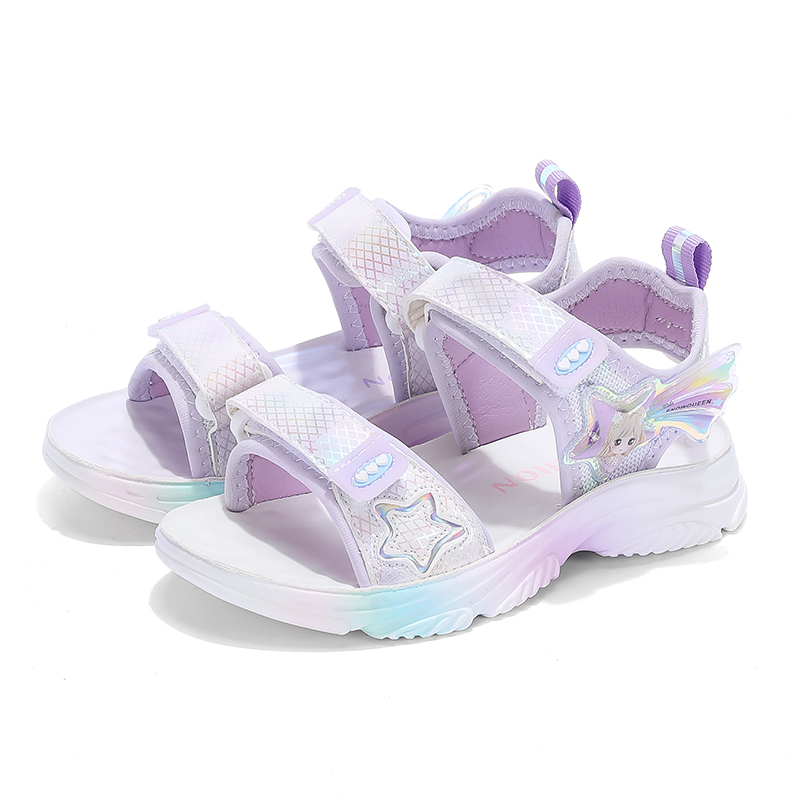 可代发儿童凉鞋女孩魔术贴防滑夏季鞋子中大童女宝宝小学生沙滩鞋