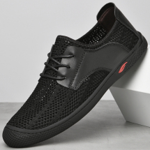新款  F8669系带网布鞋飞织鞋，批80元，38-43黑色