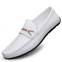 ZR8568头层牛皮豆豆鞋38-45批120标准码,黑色，白