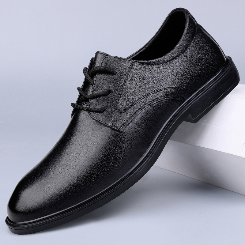 LS2326商务休闲皮鞋镂空透气，批105元，38-44,黑