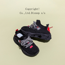 迪士尼男女童运动鞋2023秋季新款飞织休闲鞋透气一脚蹬椰子鞋